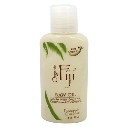Organic Fiji Organic Raw Oil Cold Pressed Coconut Oil Pineapple Coconut, 3 Oz